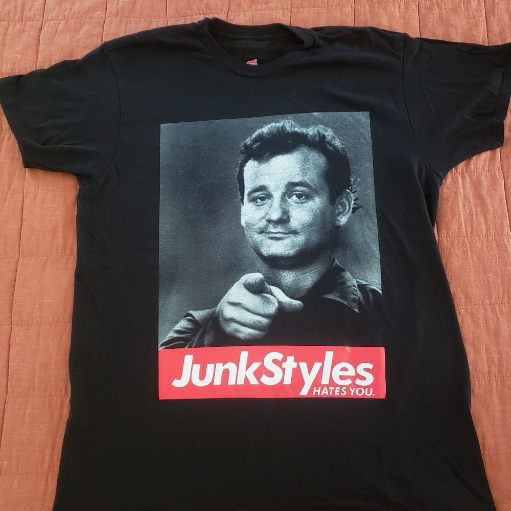 Bill Murray Junk Styles Hates You Black Tee Mens Size L